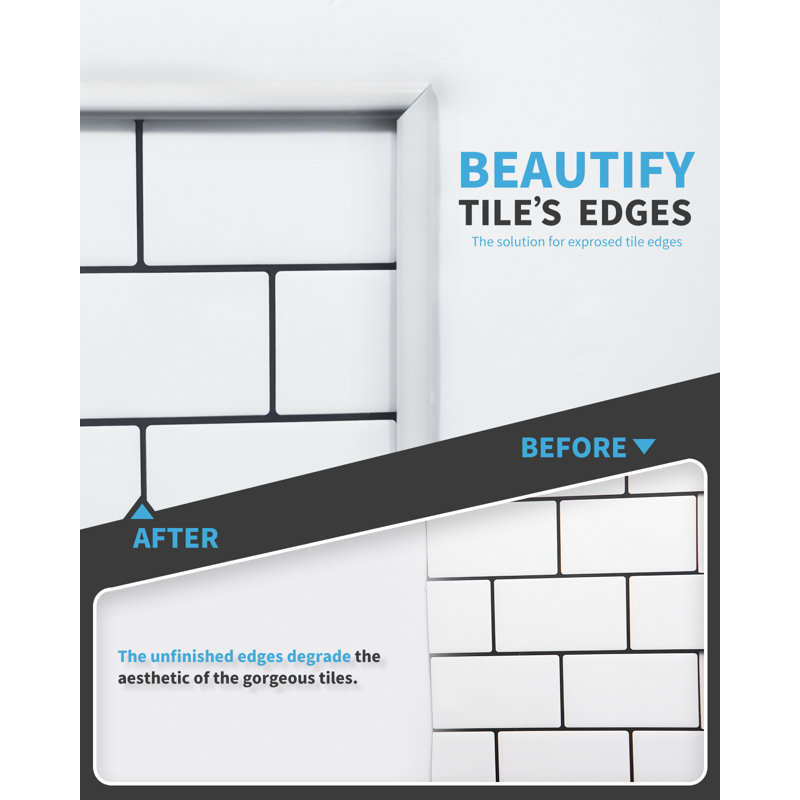 120'' L x 0.5'' W Tile Trim, White