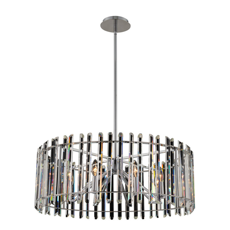Lustre en chrome transparent 8 V Viano Allegri