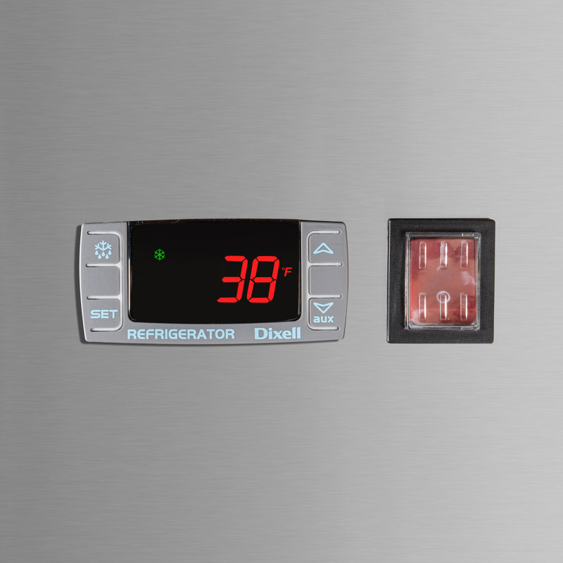 54'' Stainless Steel Double Door Commercial Refrigerator with Glass Doors