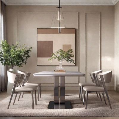 Light luxury rectangular high-end table and chair