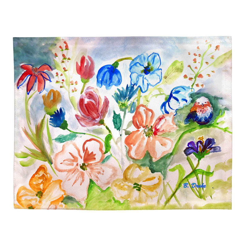 Ensemble de 4 napperons fleurs colorées