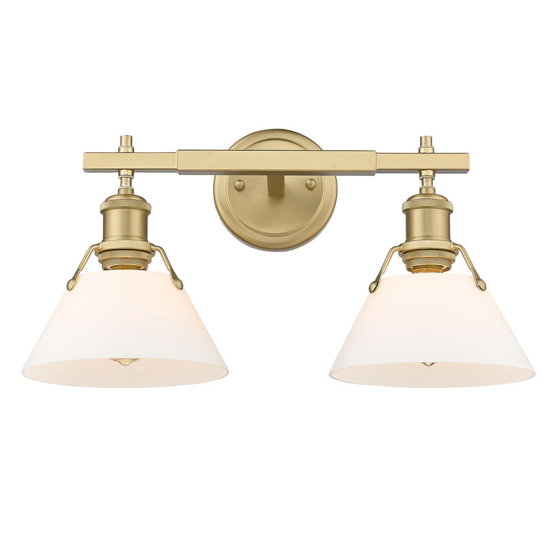 Weatherford 2 - Light Dimmable Vanity Light, Opal Glass, Brushed Champagne Bronze