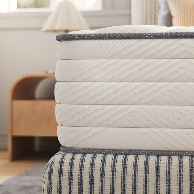 Matelas hybride en mousse à mémoire de forme 10 po / 12 po Rupesh, Lit double, 10"