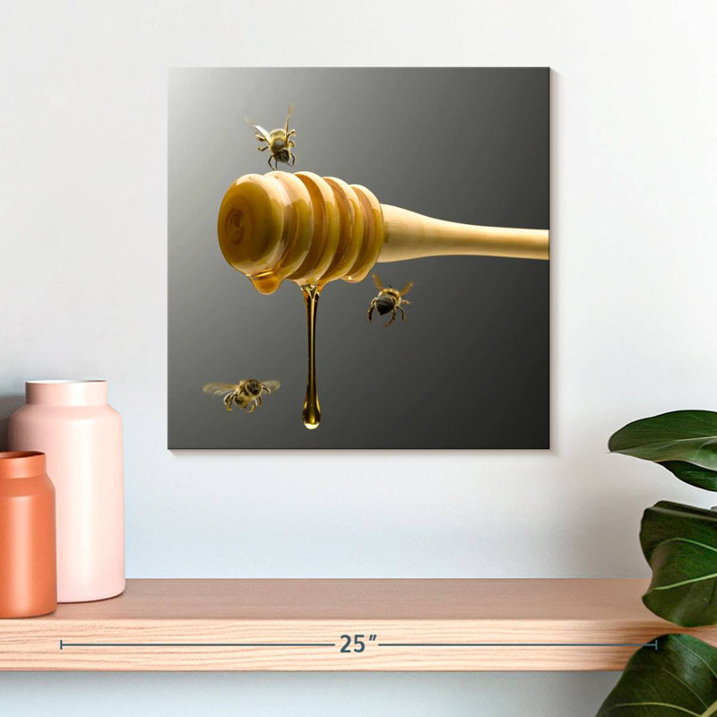 Brampt Honey Dipper And Bees, 16'' H x 16'' W