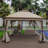 Outdoor 11X 11Ft Pop Up Gazebo Canopy With Removable Zipper Netting,2-Tier Soft Top Event Tent,Suitable For Patio Backyard Garden Camping Area,Coffee