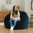 Big Joe Cloudberry Foam-Filled Structured Bean Bag Chair, Deep Blue Teddy Boucle-116485183-118316755