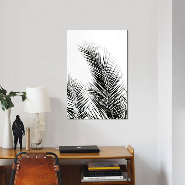 «Palm Leaves I» par Mareike Böhmer - impression sur toile tendue, H 12 po x l 8 po x P 0,75 po, Toile tendue