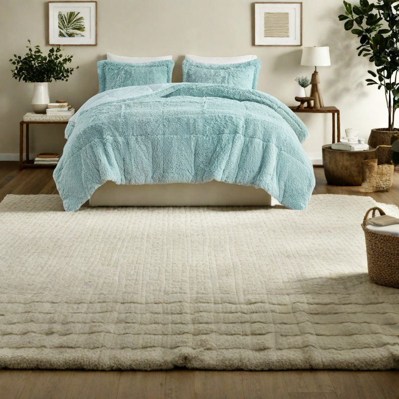 Cozy Shaggy Bedding Set, Polyester Modern Design, Ideal For Home