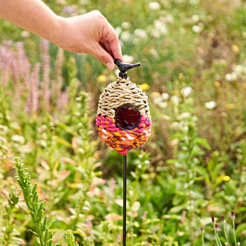 Mini Oval Recycled Cotton Birdhouse Stake
