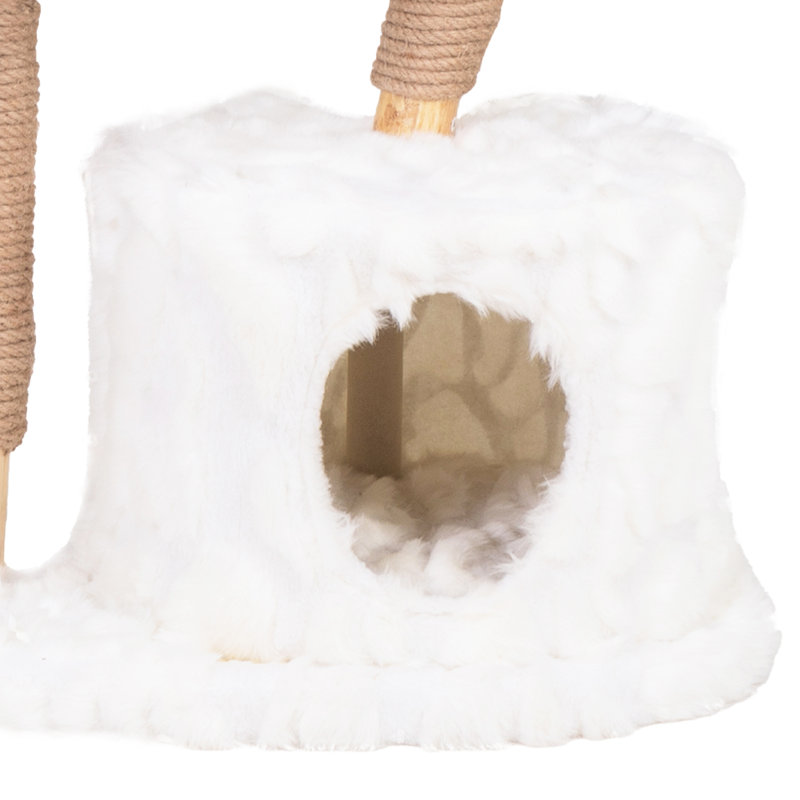 Chat moderne avec une capacité de poids de 22 lb, une branche naturelle blanche d'intérieur et luxueux,
