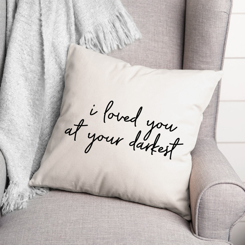Black And White Typography Collection Throw Pillow