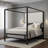 Canopy Bed – Metal Frame with Soft Headboard, Box Spring Required-1377697335-1377697329