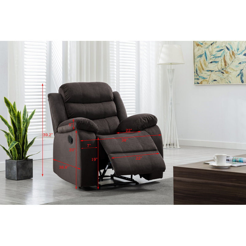 Angelyse Upholstered Recliner, Brown