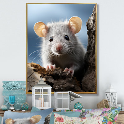 " White Cute Rodent Portrait II "