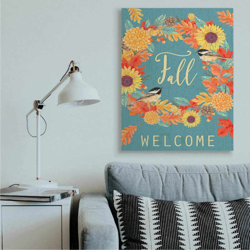 « Fall welcome Autumn moisson Birds » par Andrea Tachiera, impression d’art graphique, Toile tendue
