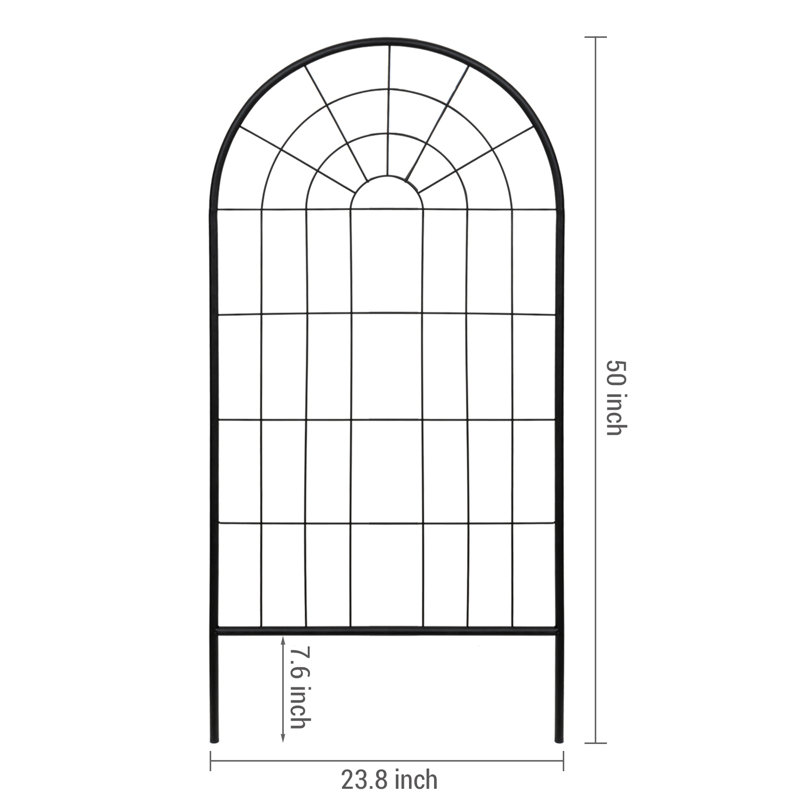 Treillis de jardin noir mat 4 pieds