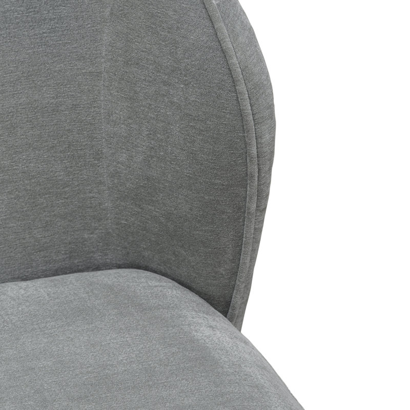 Faouzi Accent Dining Chair W/ Casters, Ivory Polyester