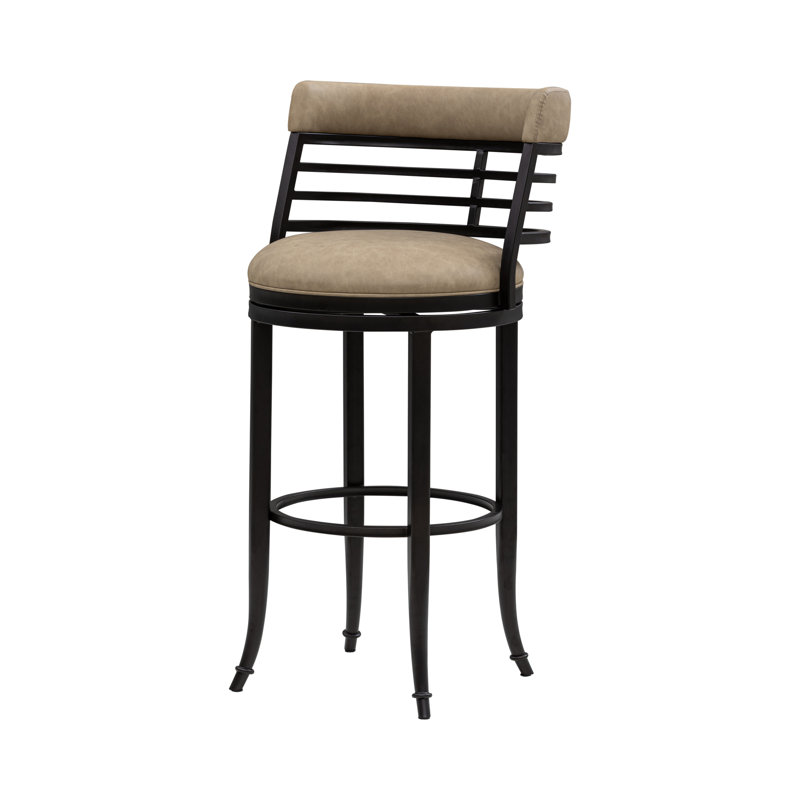 Tabouret de bar pivotant en similicuir Conover, Brun, Tabouret de bar (siège d'une hauteur de 30 po)