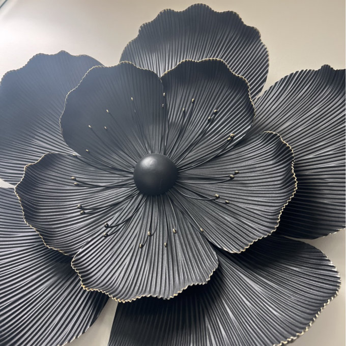 Ensemble 3 Pièces Déco Murale Métal Multicolore, Fleurs Métal