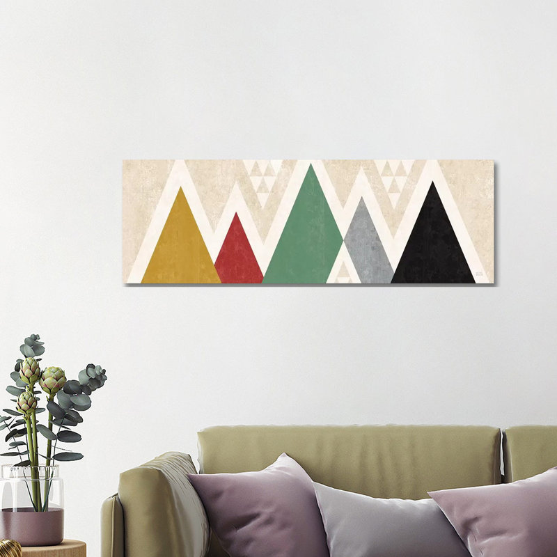 Mod Triangles Panel II by Michael Mullan - Wrapped Canvas Panoramic Print, 121.92 cm H x 40.64 cm W x 1.91 cm D