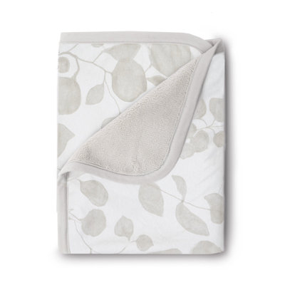 Oilo Studio - Beige Leaf Luxury Plush & Jersey Baby Blanket