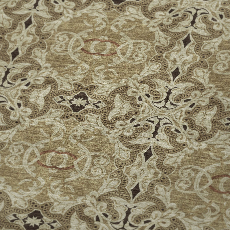 Jeté en médaillon Addison Sherpa ASB783, Brun