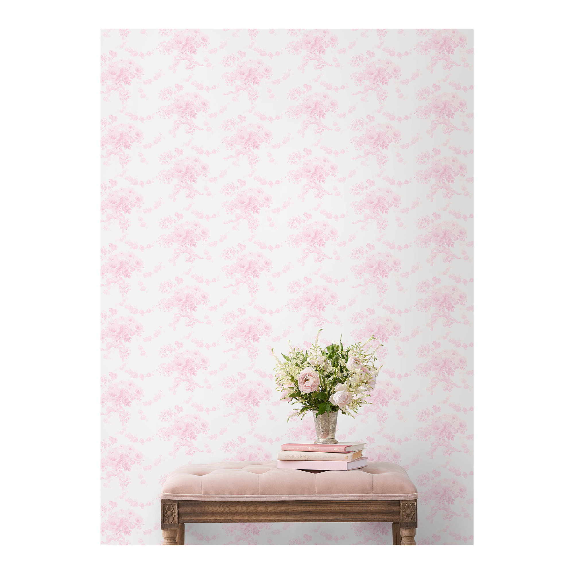 Pasadena Ikat Breezy Pastel Wallpaper, Pink