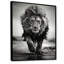 Lion noir et blanc qui court en Afrique - Art mural grand lion-244046754-217948572