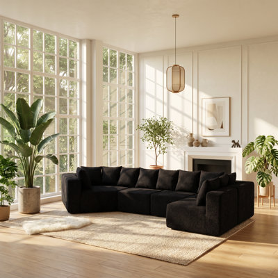 Canapé modulaire en tissu chenille profond l 151,6 po x P 63,0 po x H 32,3 po Sup Furniture