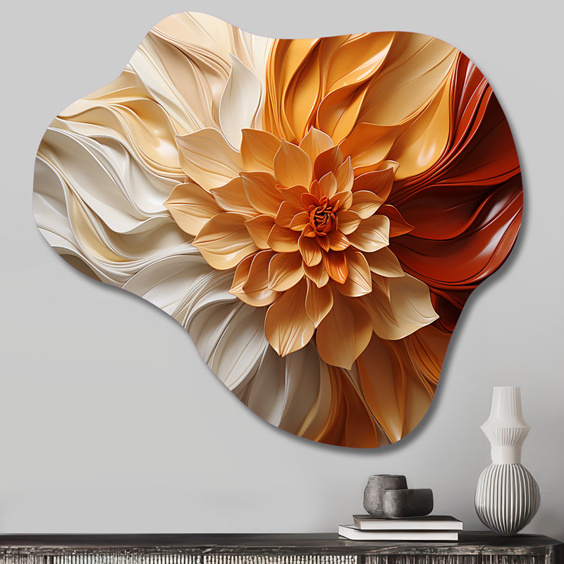 Wissem - Décoration murale asymétrique en spirale abstraite, sculpture murale en métal nuage, H 22 po x l 30 po 