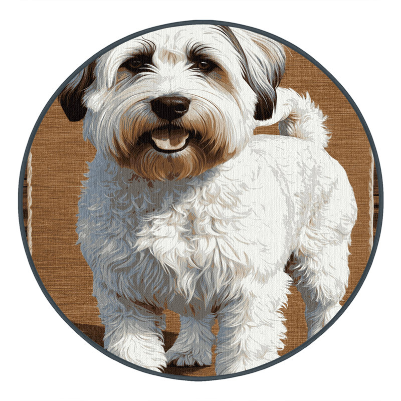  Tapis lavable pour chiens Kuvasz, Rond 6 pi