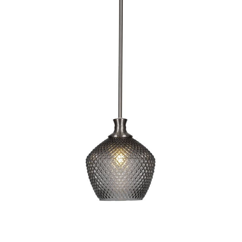 Luminaire suspendu à chaîne Zola, Nickel brossé, H 10,75 po x l 9 po x P 9 po