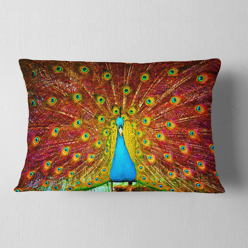 Coussin de danse animal peacock, H 12 po x l 20 po