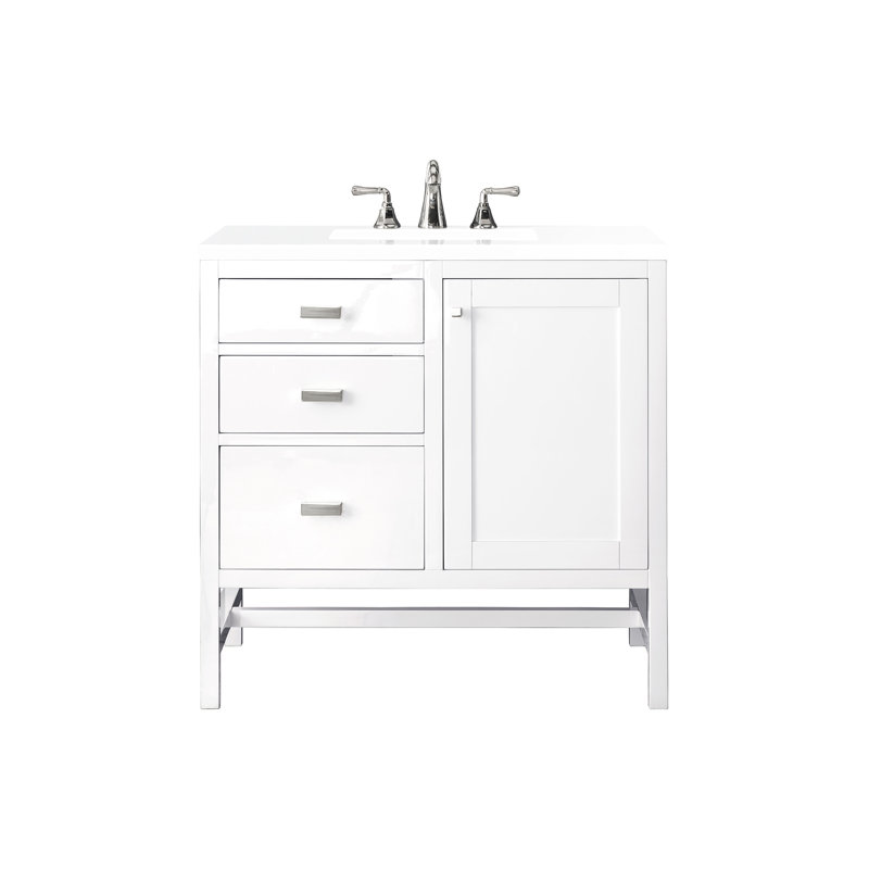 Addison 36'' W Vanity, Carrara White, 8" Widespread, Glossy White