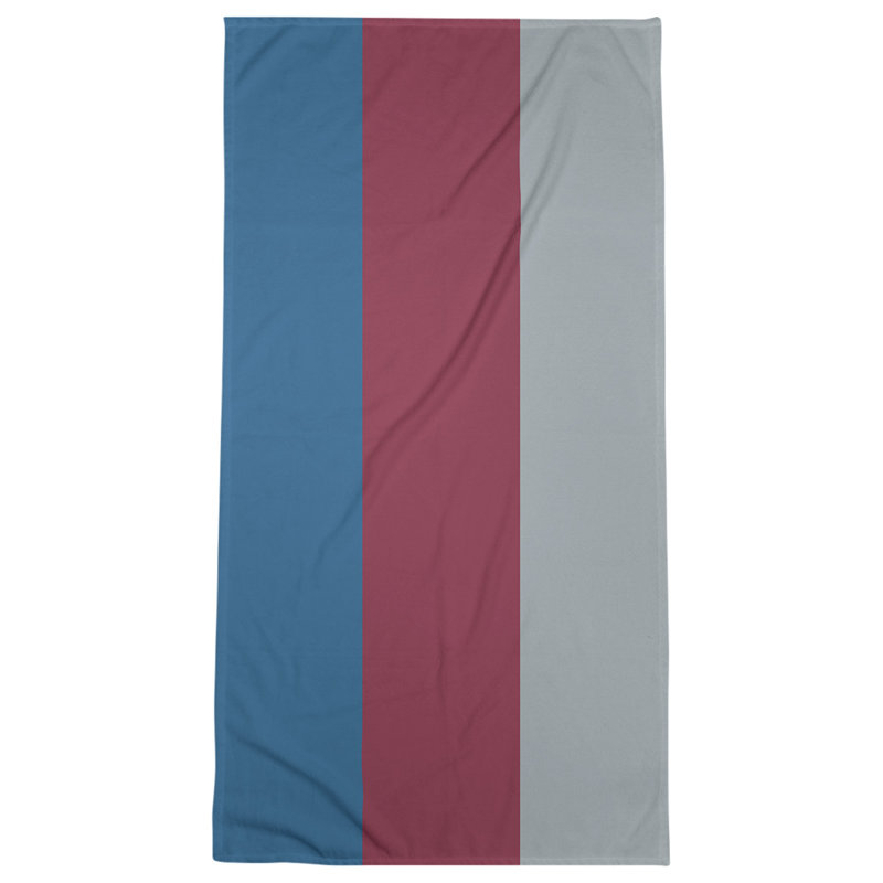 Colorado Lightweight Bath Towel, Blue/Burgundy/Silver, Microfiber