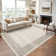 Modern Geometric Bordered Area Rug, Washable Foldable, Minimalist Design, Stain Resistant and Easy to Clean, Reinforced Edges and Backing for Living Room, Bedroom, Entryway