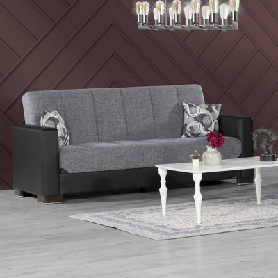 PrimeNest NimbusFlow Collection Upholstered Convertible Sofabed with Storage