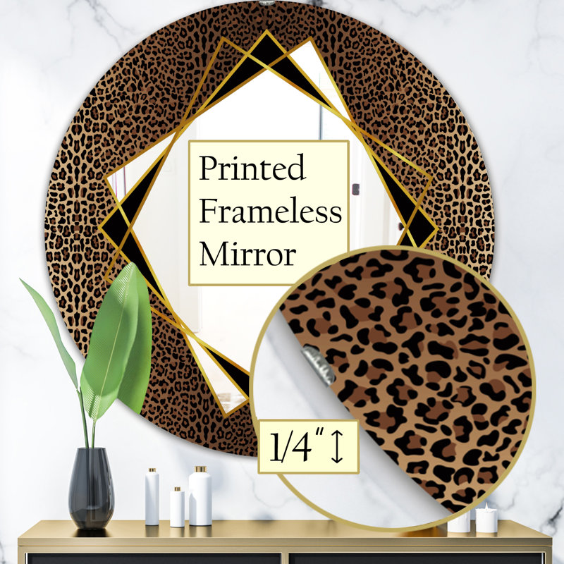 Leopard 6 - miroir glam, H 23,6 po x l 23,6 po