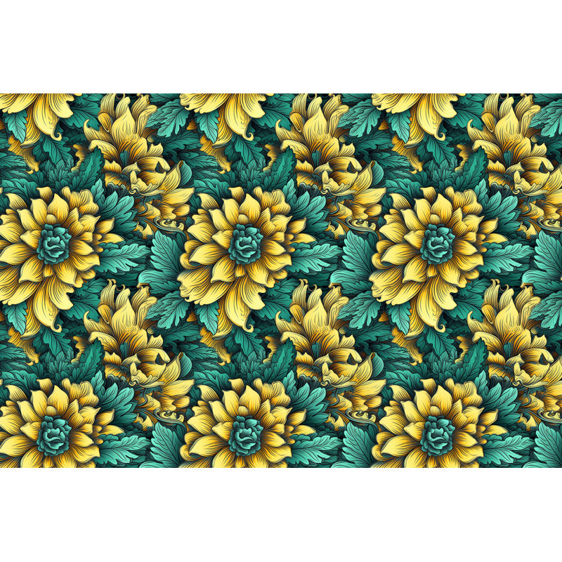 Machine Printed Comforter, Twin Comforter, Teal/Yellow Floral