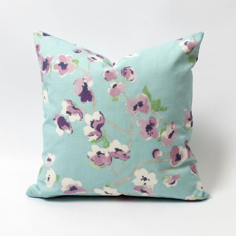 Dunbarton Floral Cotton Blend Throw Pillow, Polyester/Polyfill
