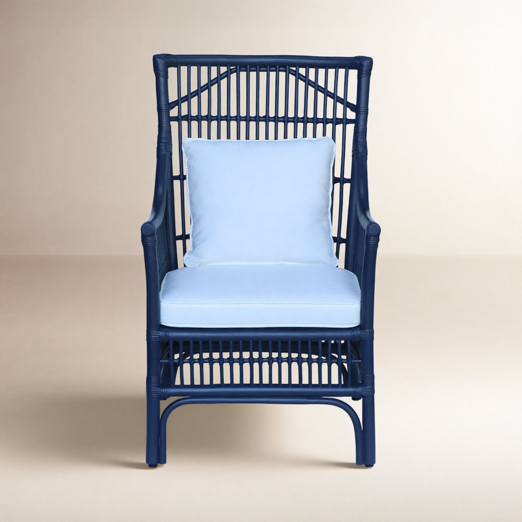 Jamestown Rattan Armchair, Navy