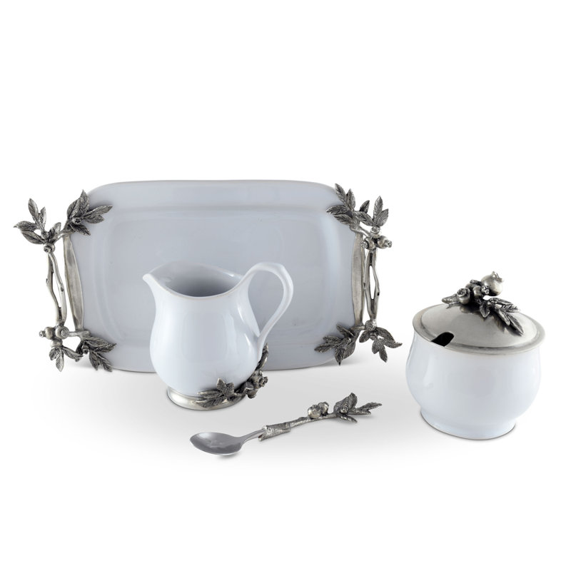 Farmer's Market Stoneware Sugar And Creamer Set