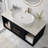 Modern 38.2 Wall-Mounted Bathroom Vanity with Oval Ceramic Sink Floating Vanity Multi-Layer Wood Cabinet Soft-Close Drawers Open Shelf Storage-113785726