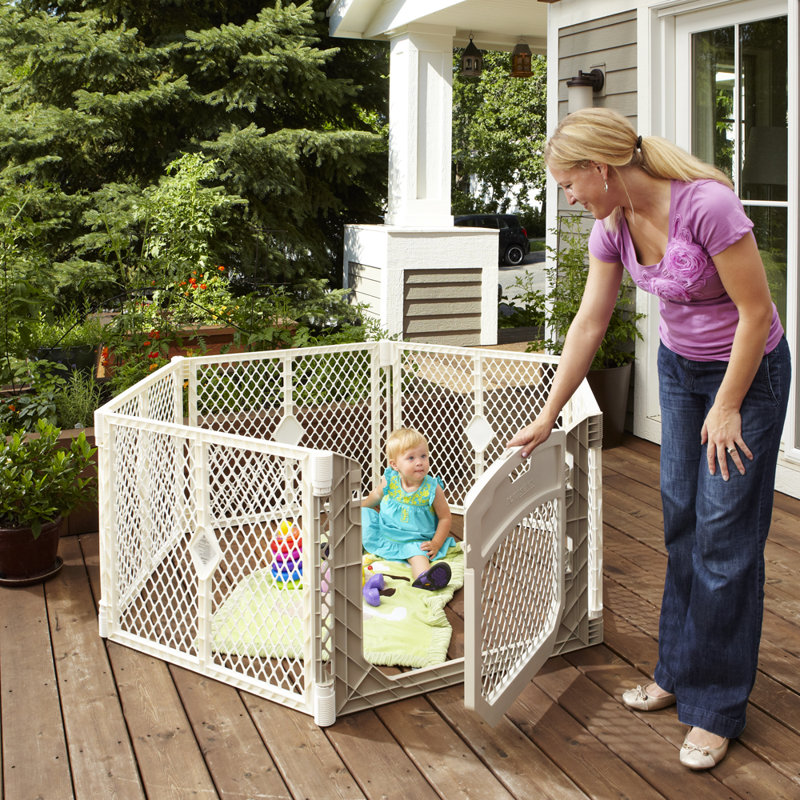 Ivory 26" Tall 6-Panel Baby Play Yard