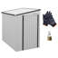 4 pi L 6 pi. D Abri de rangement extérieur en métal, design Lean-To, portes verrouillables et évents d'aération pour la pelouse et le patio, blanc (24 pieds carrés)-118102816
