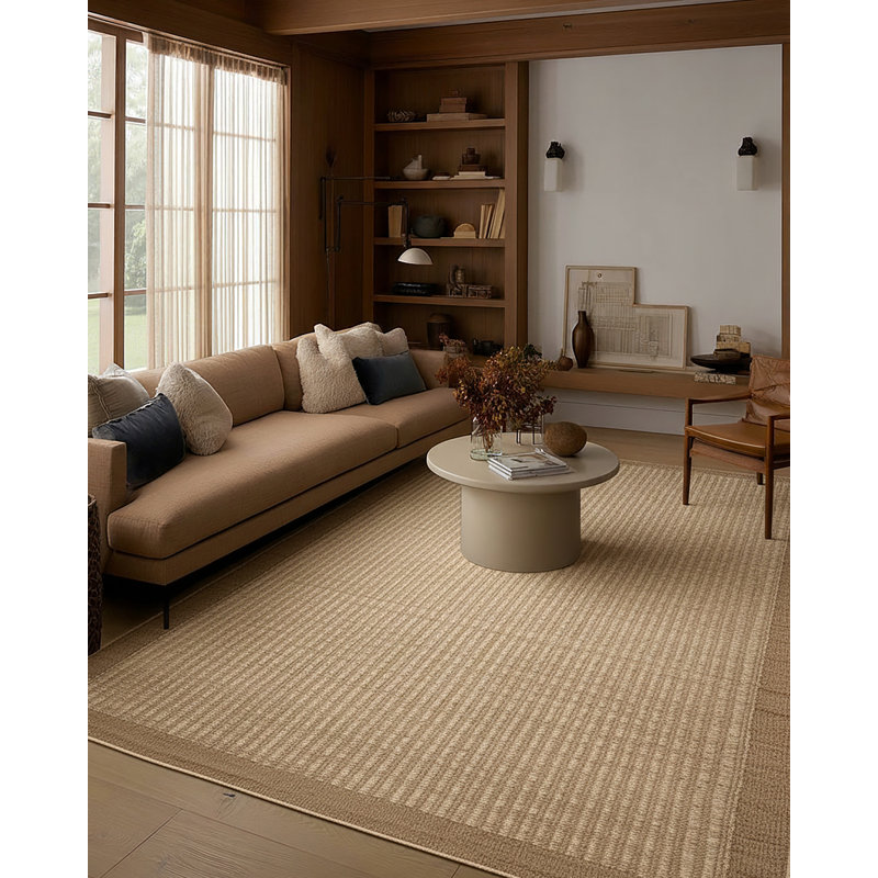 Jaipur Living Vitani SOS04 Handwoven Border Tan Area Rug (12'X15'), Rectangle 6' x 9'