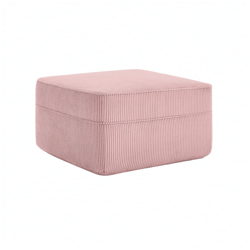 Martha Ottoman Corduroy -Pink, Pink