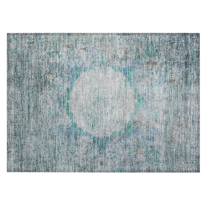 Fresnel Flatweave Washable Oriental Indoor / Outdoor Rug, Rectangle 1'8" x 2'6"