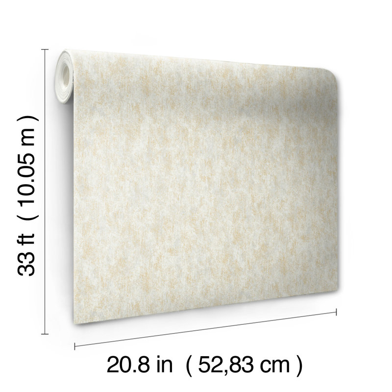 33' L x 20.8" W Wallpaper Roll, Beige