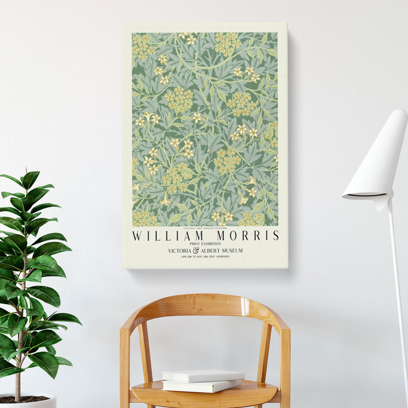 Jasmine With Border by William Morris - Wrapped Canvas, 76cm H x 50cm W x 3cm D